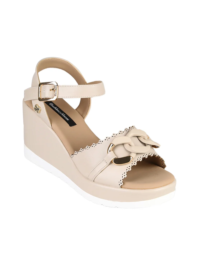 Sandali da donna con zeppa - beige