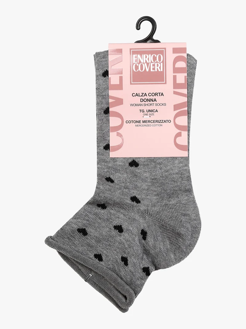 Calze corte da donna con cuori - grigio