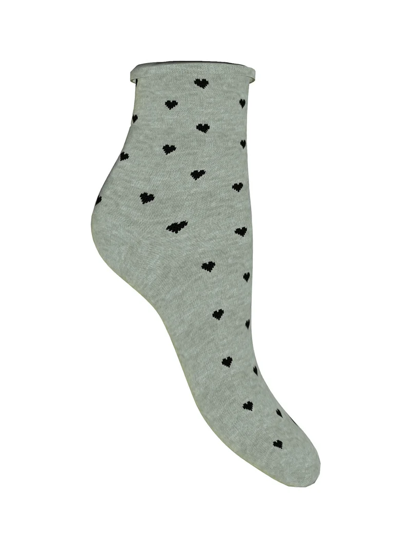 Calze corte da donna con cuori - grigio