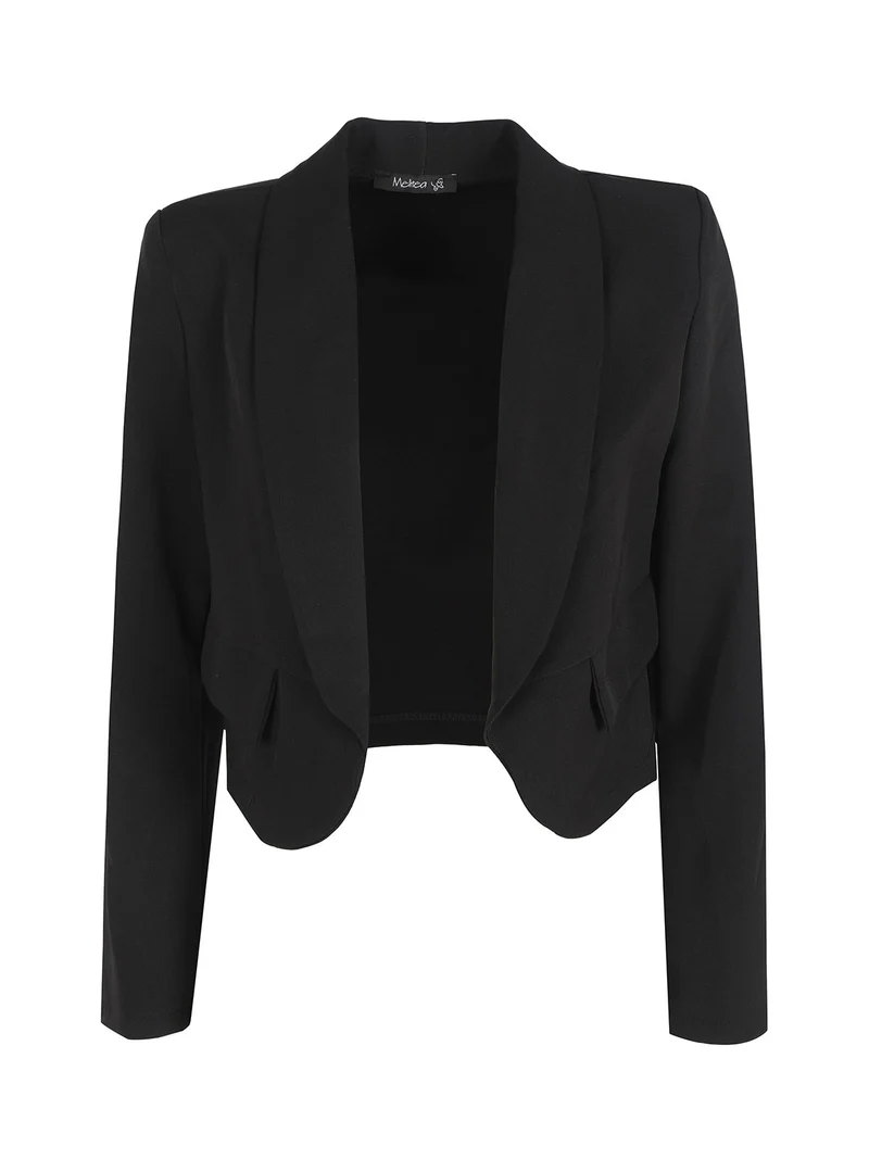 Giacca corta elegante senza chiusura - nero