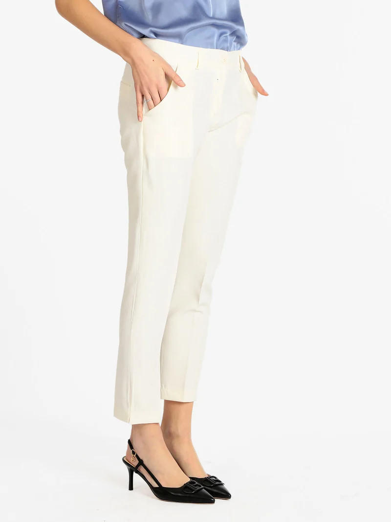 Pantaloni donna eleganti - panna
