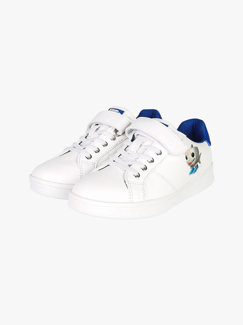 Sneakers basse da ragazzo con cinturino a strappo - bianco