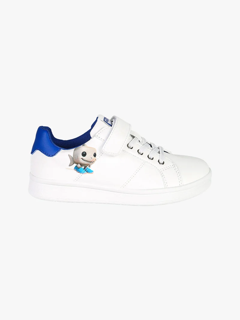 Sneakers basse da ragazzo con cinturino a strappo - bianco