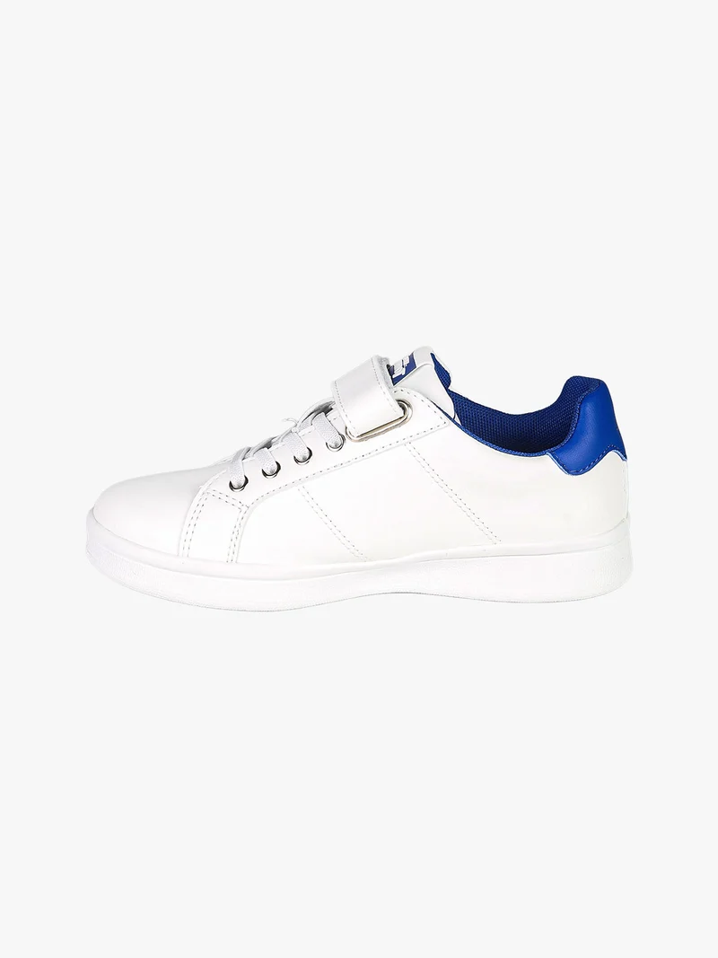 Sneakers basse da ragazzo con cinturino a strappo - bianco
