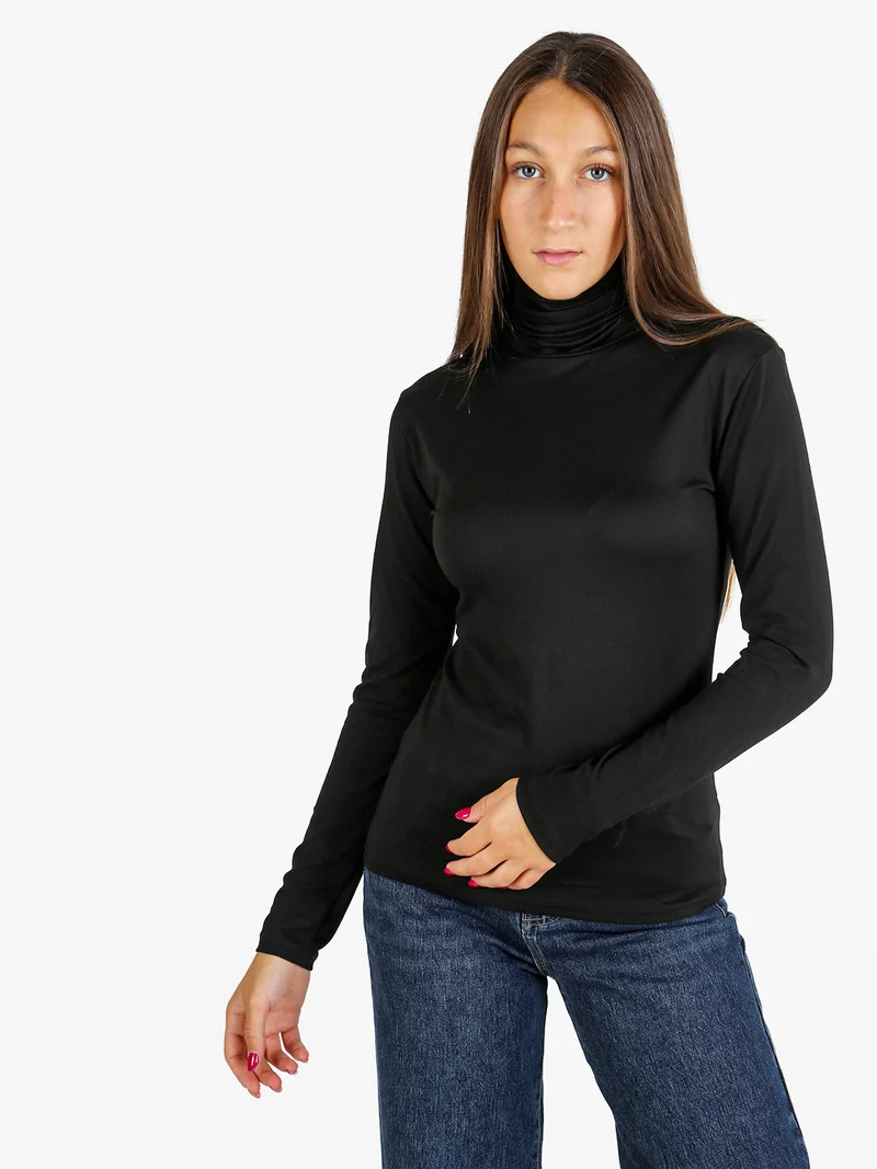Maglia dolcevita donna termo light - nero