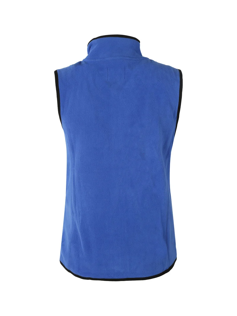 Smanicato donna in pile con zip - blu