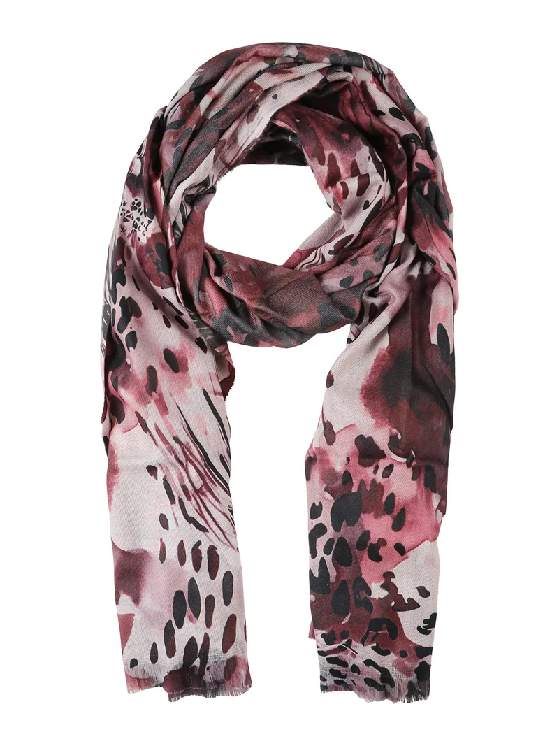 Sciarpa donna leggera con stampe - bordeaux