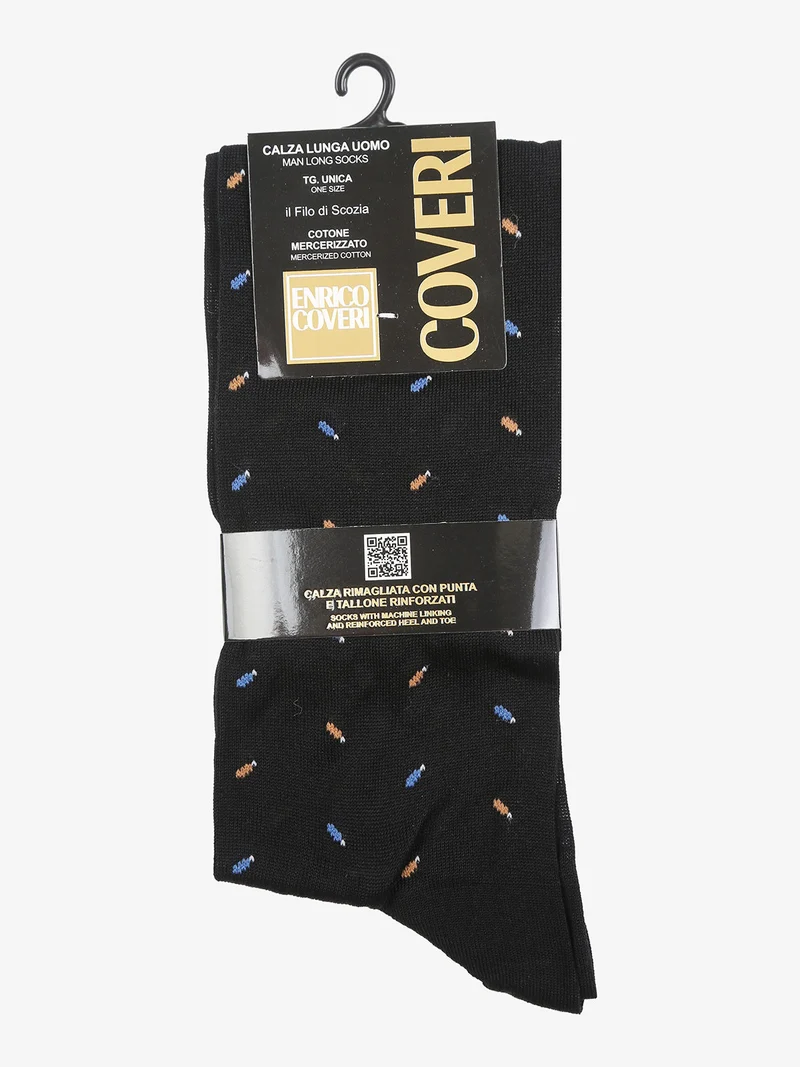 Calze lunghe da uomo in filo di scozia con stampe - arancione