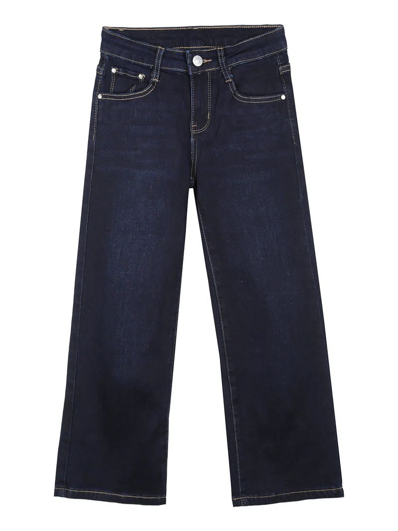 Jeans da bambina a gamba dritta con dettagli strass sul retro - avion