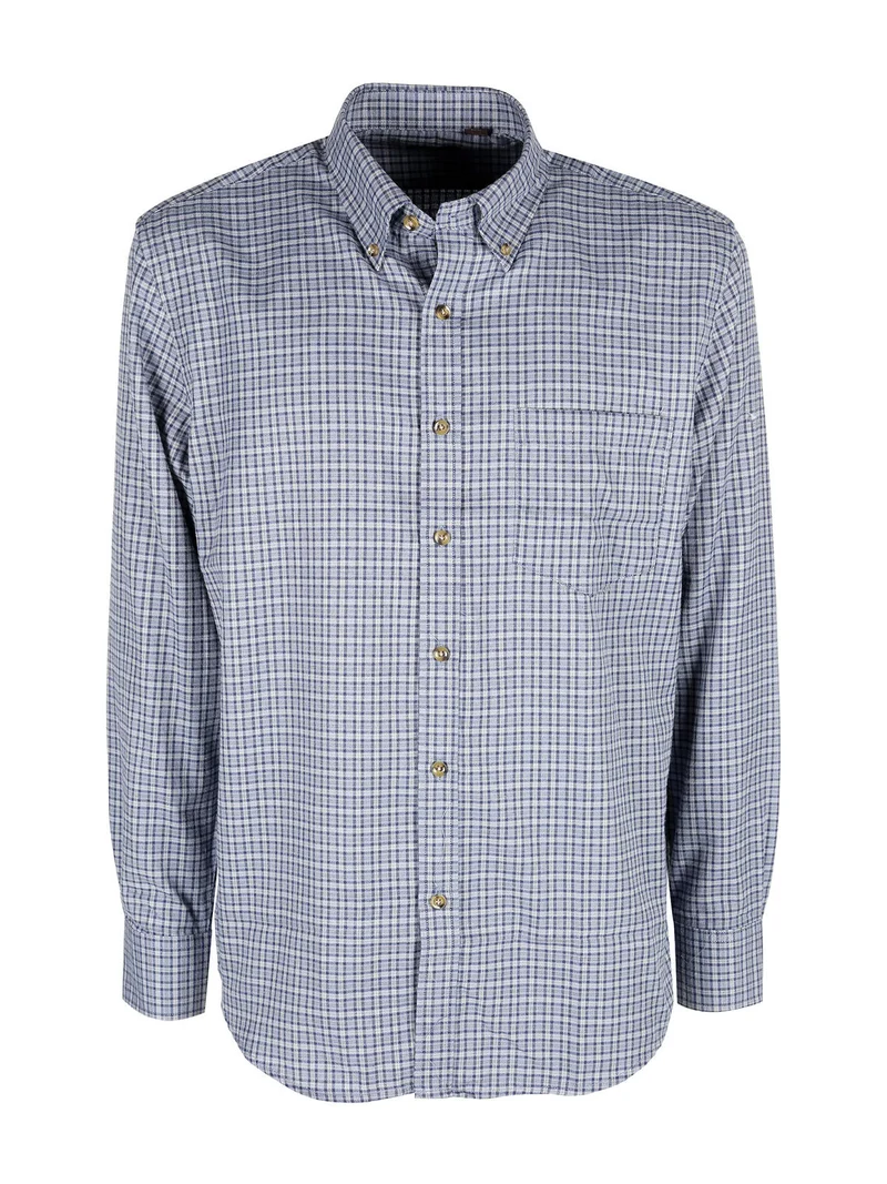 Camicia da uomo maniche lunghe a fantasia - blu