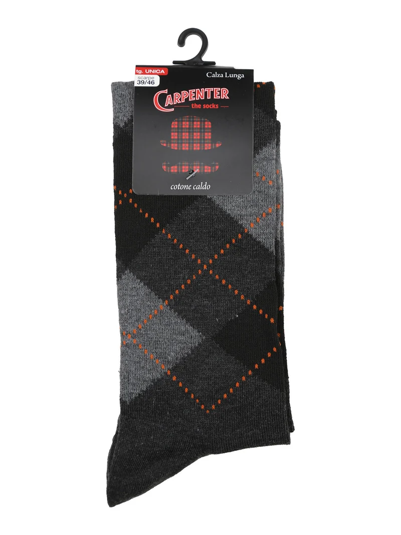Calze lunghe da uomo in caldo cotone - antracite