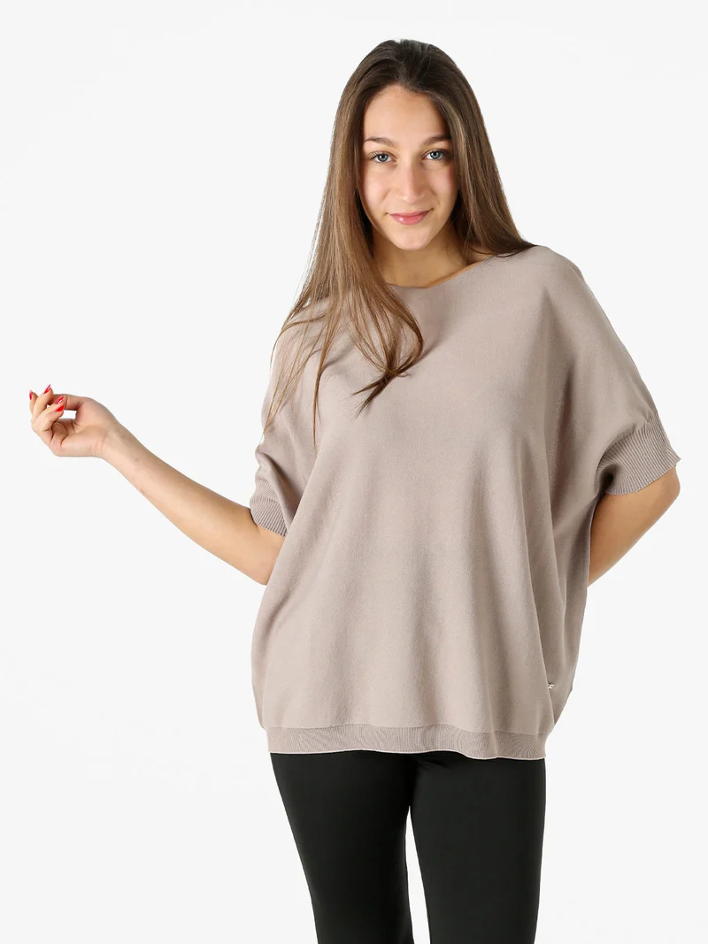 Maglia donna a maniche corte - fango