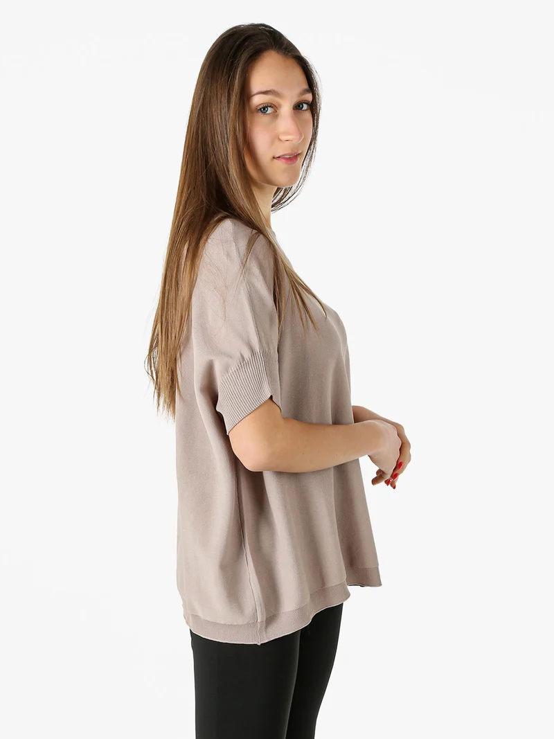 Maglia donna a maniche corte - fango
