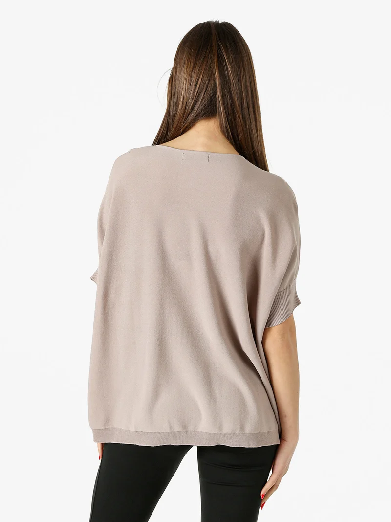 Maglia donna a maniche corte - fango