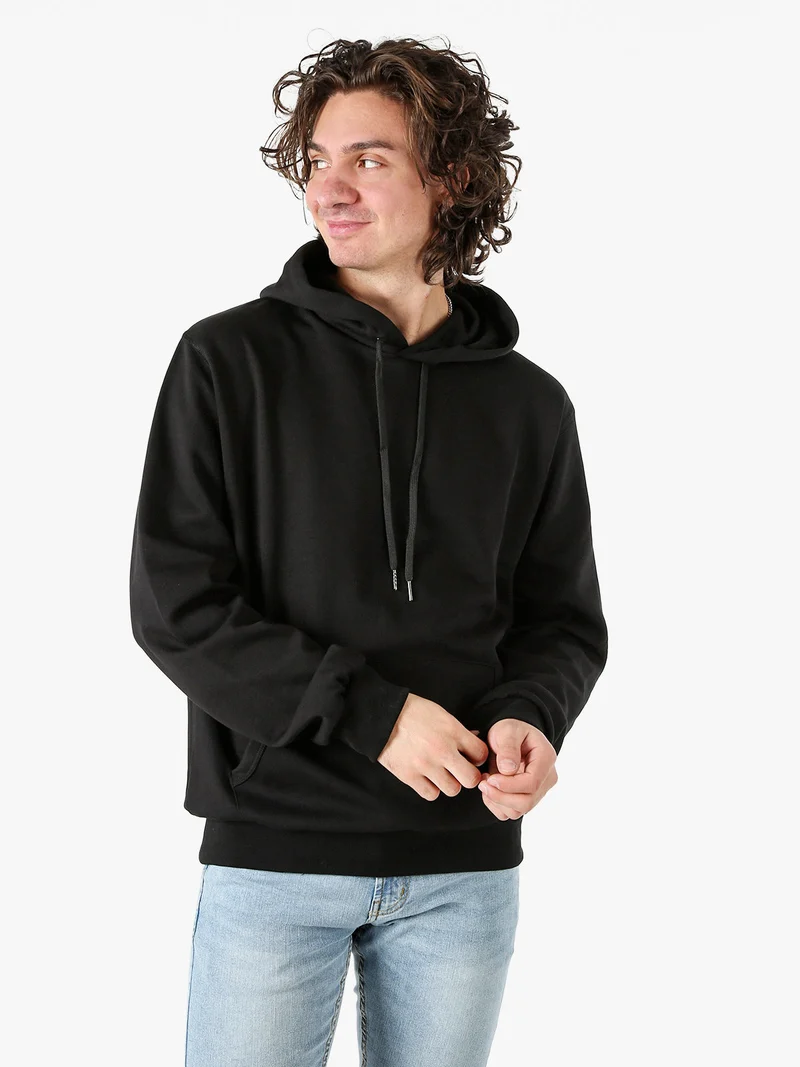 Felpa da uomo oversize con cappuccio - nero