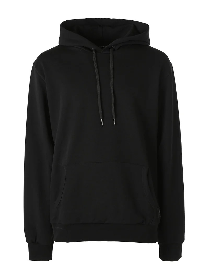 Felpa da uomo oversize con cappuccio - nero