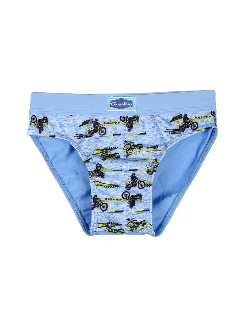 Slip da bambino in cotone con stampe - azzurro