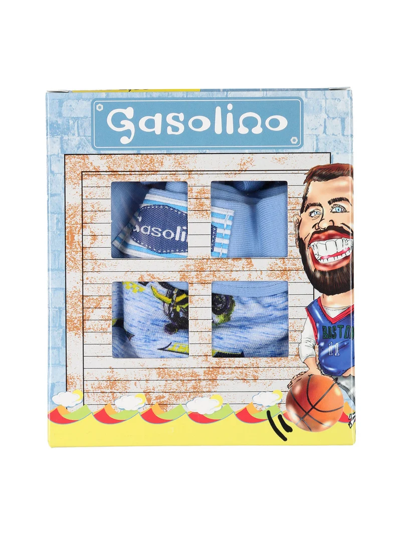 Slip da bambino in cotone con stampe - azzurro