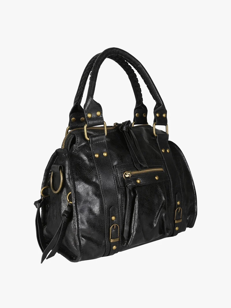 Borsa donna frame con doppi manici - nero
