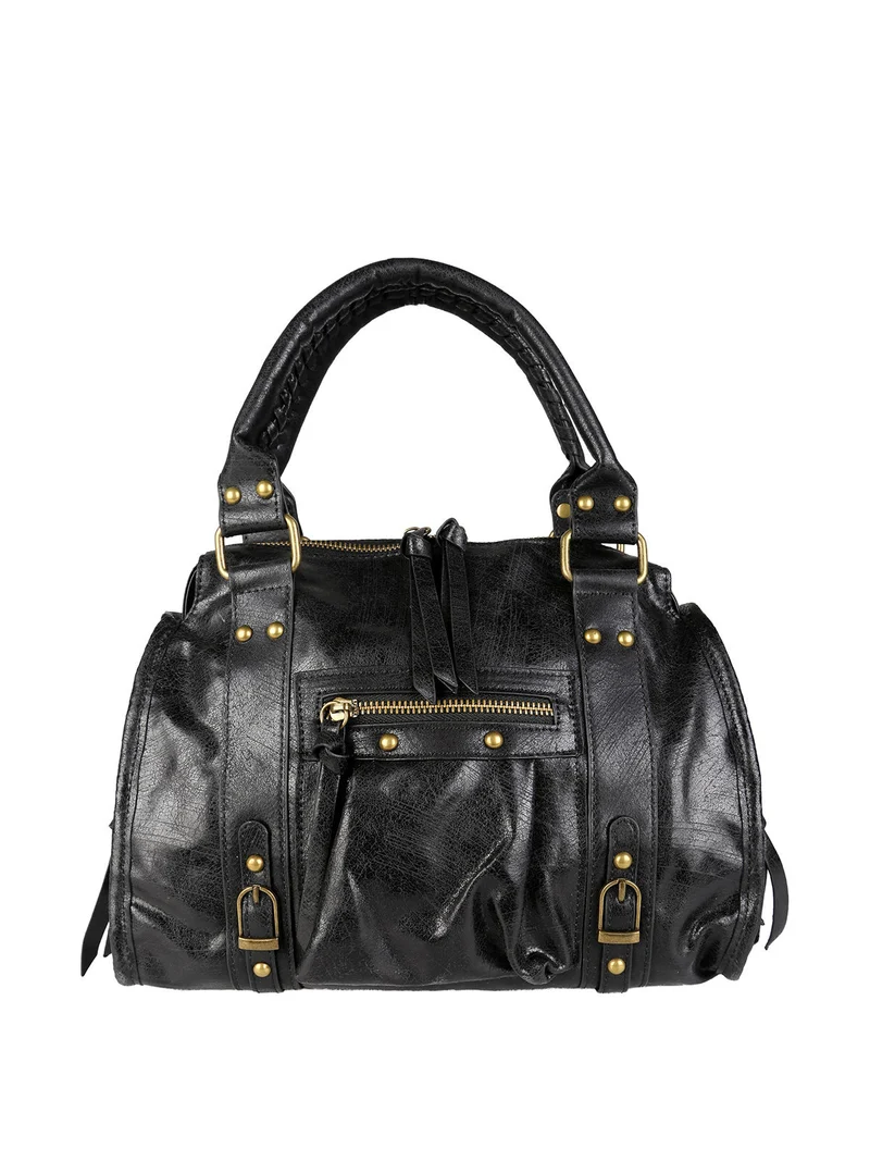 Borsa donna frame con doppi manici - nero