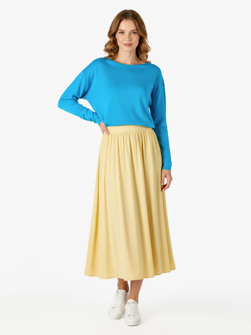Pullover donna oversize in maglia - turchese