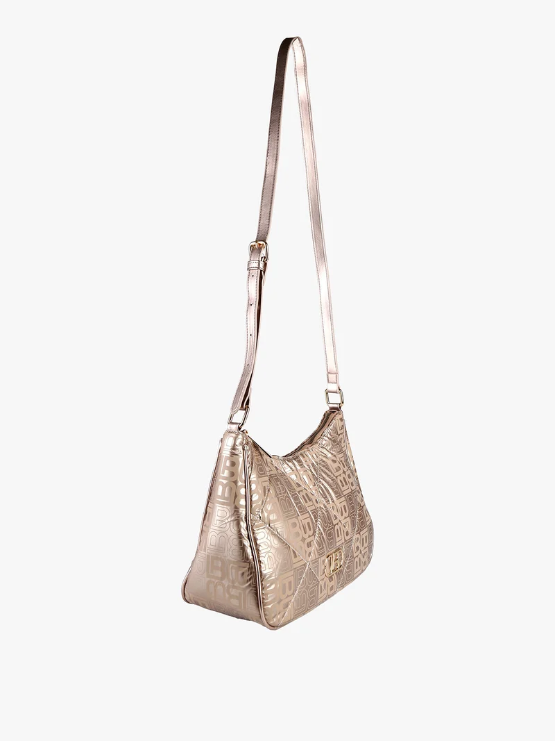 Borsa donna a tracolla in tessuto impermeabile - champagne