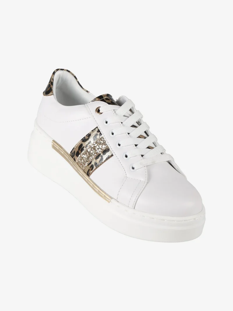 Sneakers donna con platform - oro