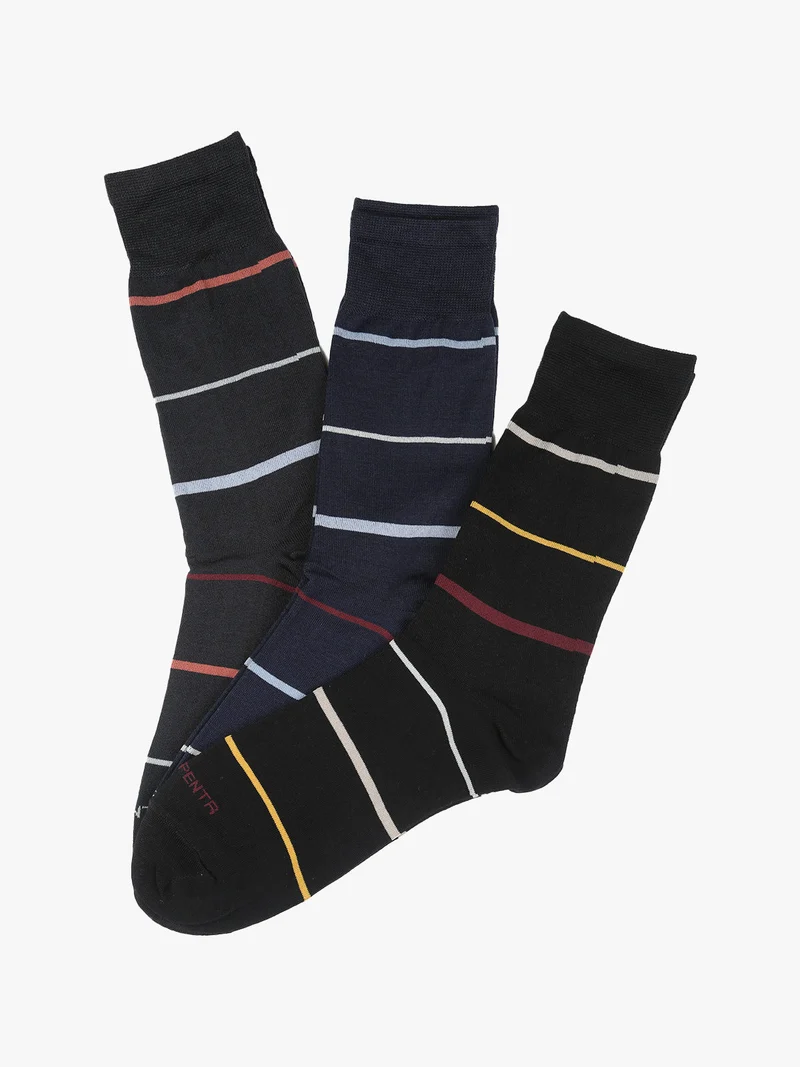 Confezione da 3 paia di calze corte da uomo a righe - assortito