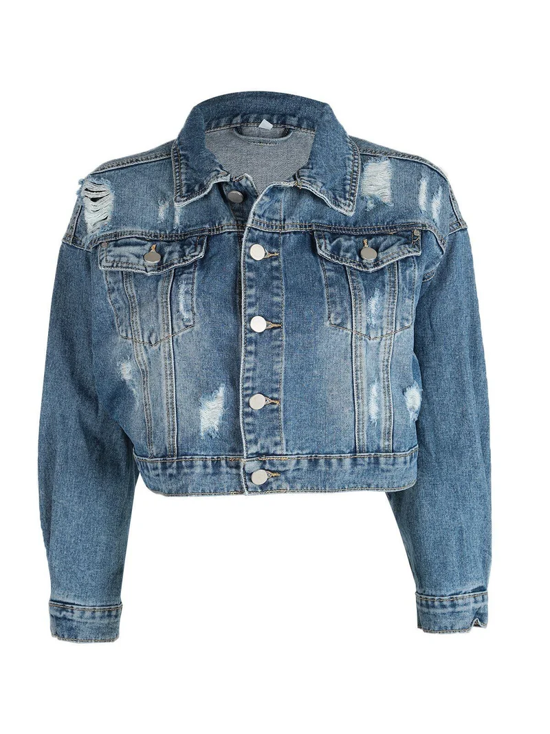 Gicca denim corta con strappi - jeans