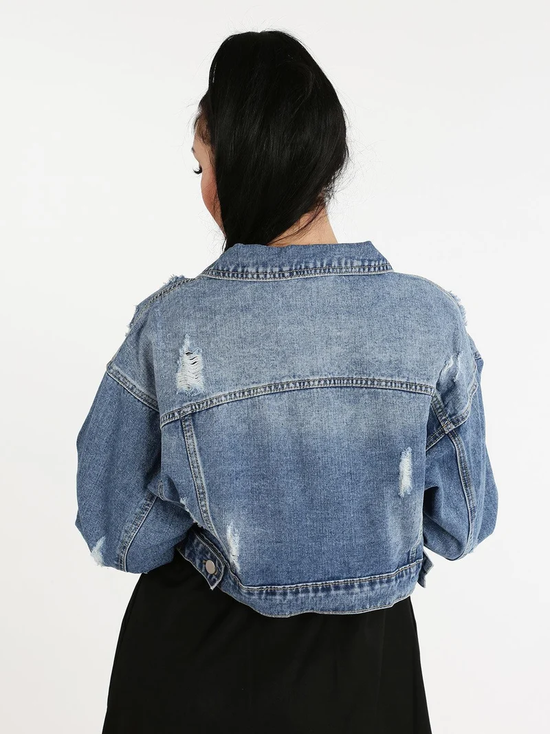 Gicca denim corta con strappi - jeans