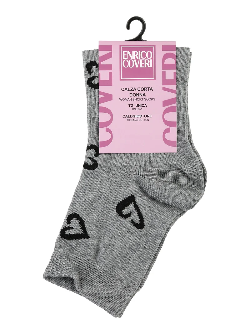 Calze corte da donna in caldo cotone - grigio