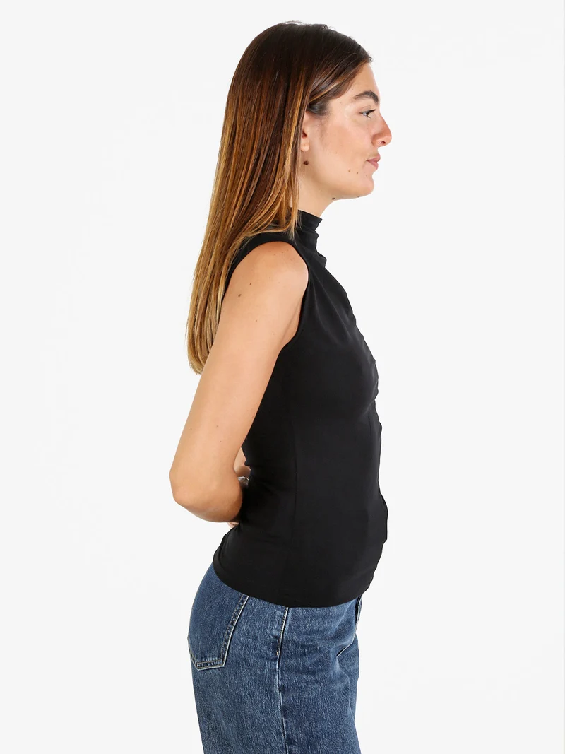Top donna accollato - nero