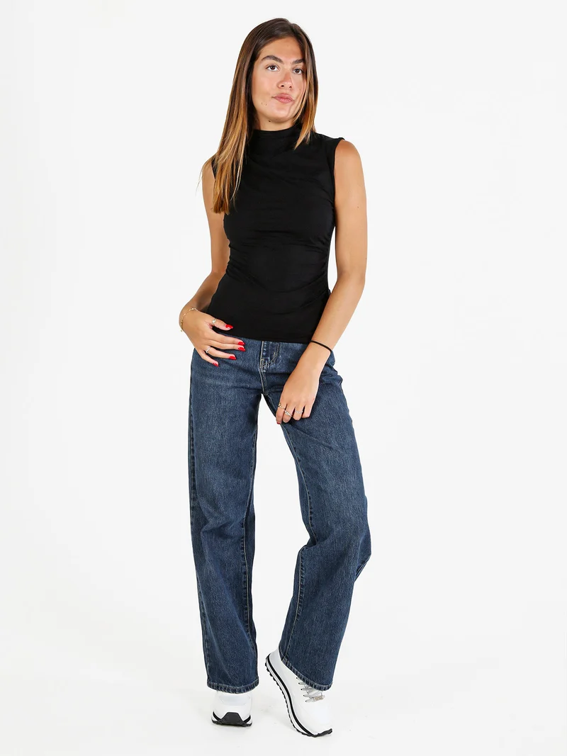 Top donna accollato - nero