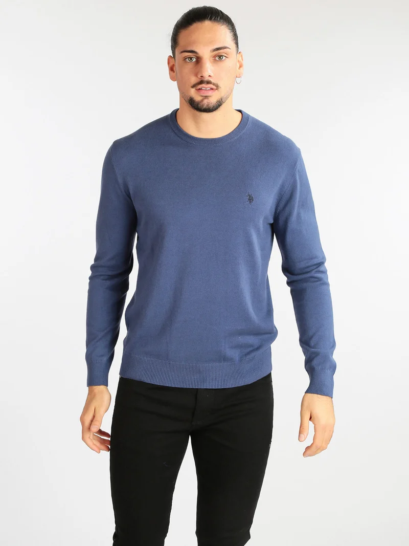 Pullover uomo in misto cotone e cashmere - jeans