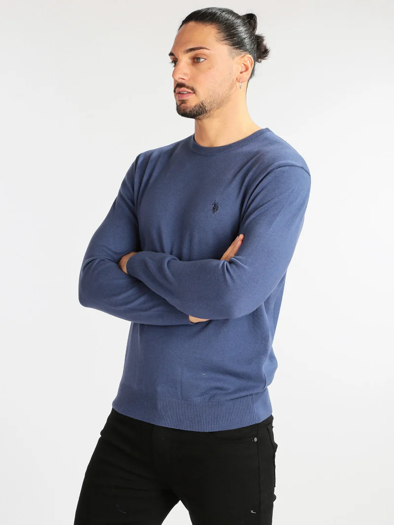 Pullover uomo in misto cotone e cashmere - jeans