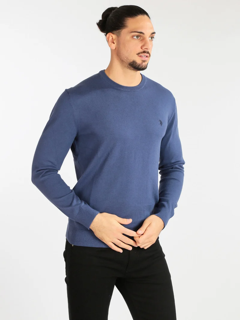 Pullover uomo in misto cotone e cashmere - jeans
