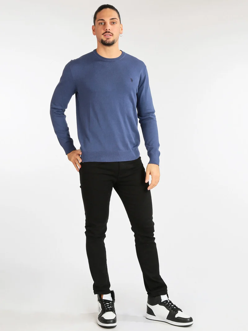 Pullover uomo in misto cotone e cashmere - jeans