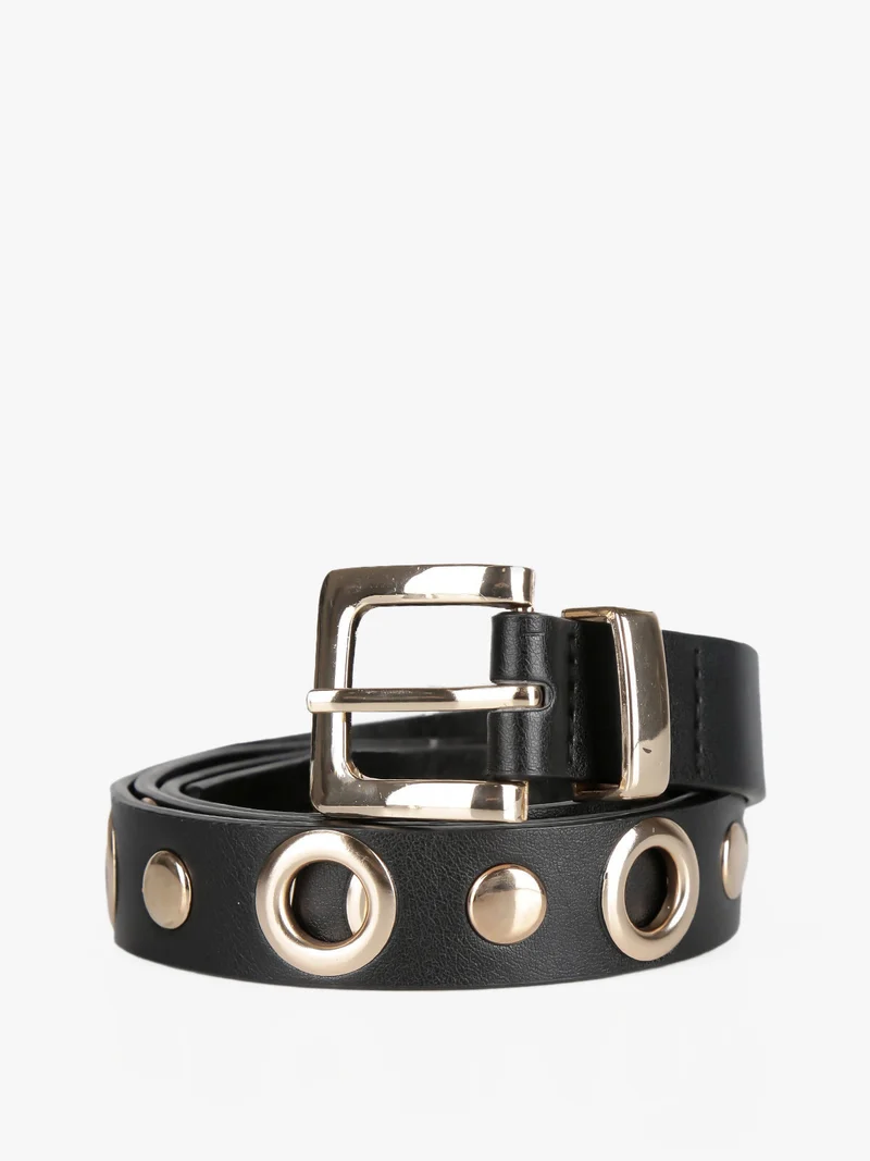 Cintura donna con occhielli e borchie - oro