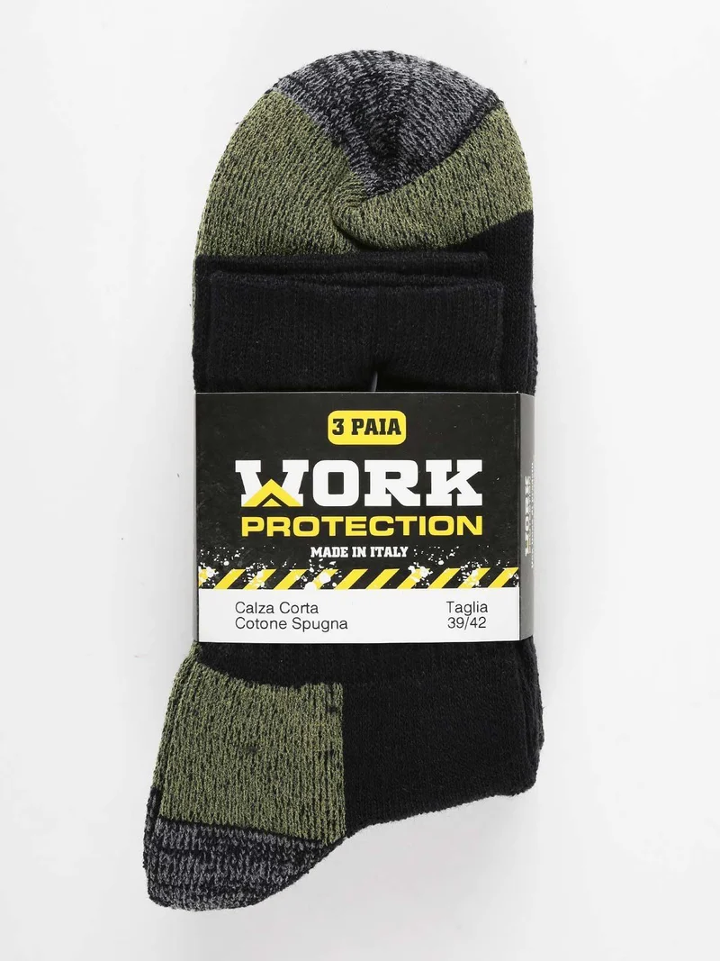 Confezione da 3 paia di calze corte da lavoro uomo - assortito
