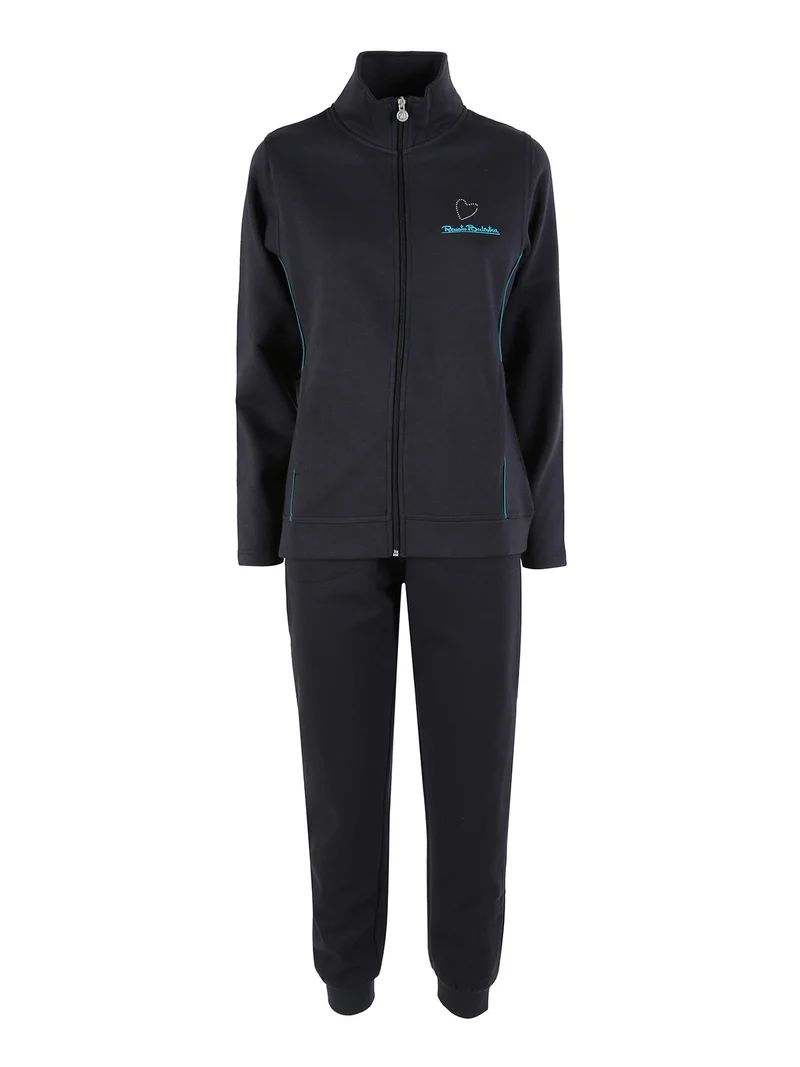 Completo tuta donna 2 pezzi con felpa e pantaloni - blu scuro