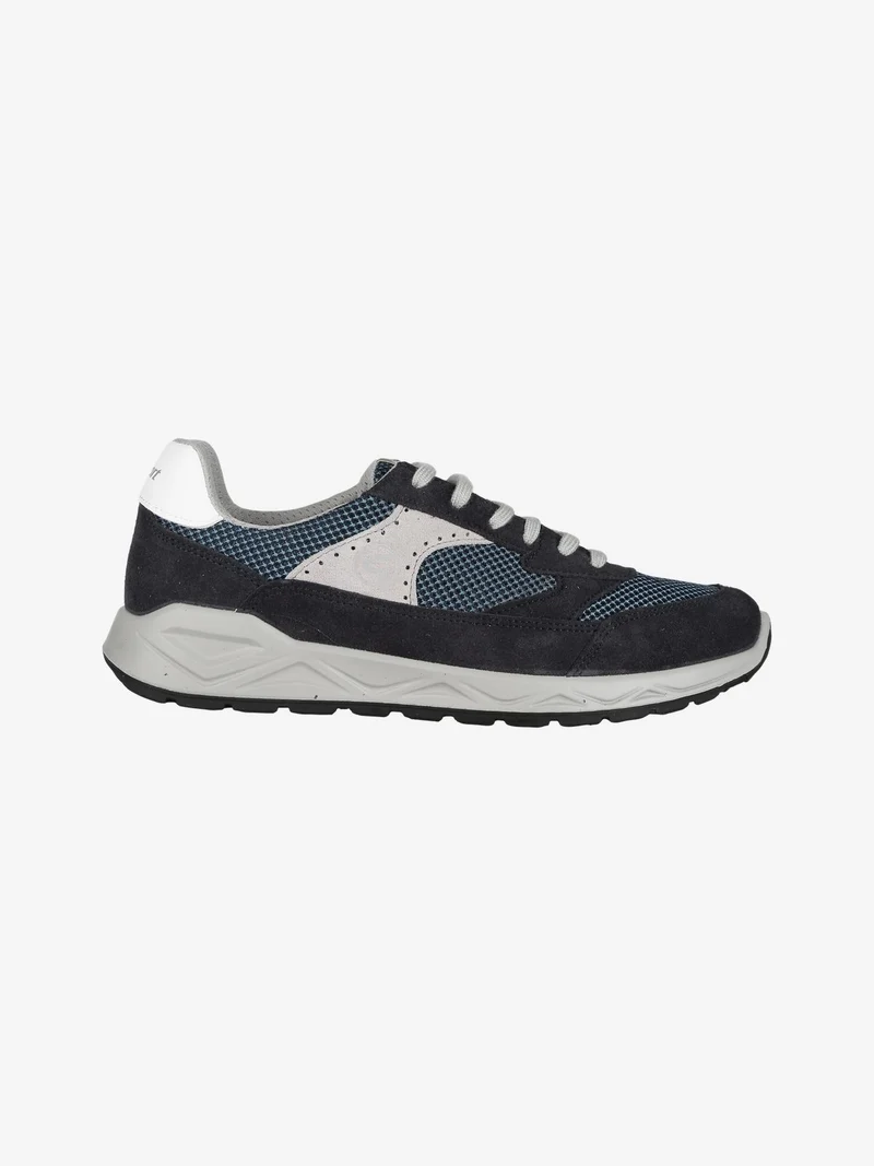 Sneakers in pelle stringate uomo - blu scuro