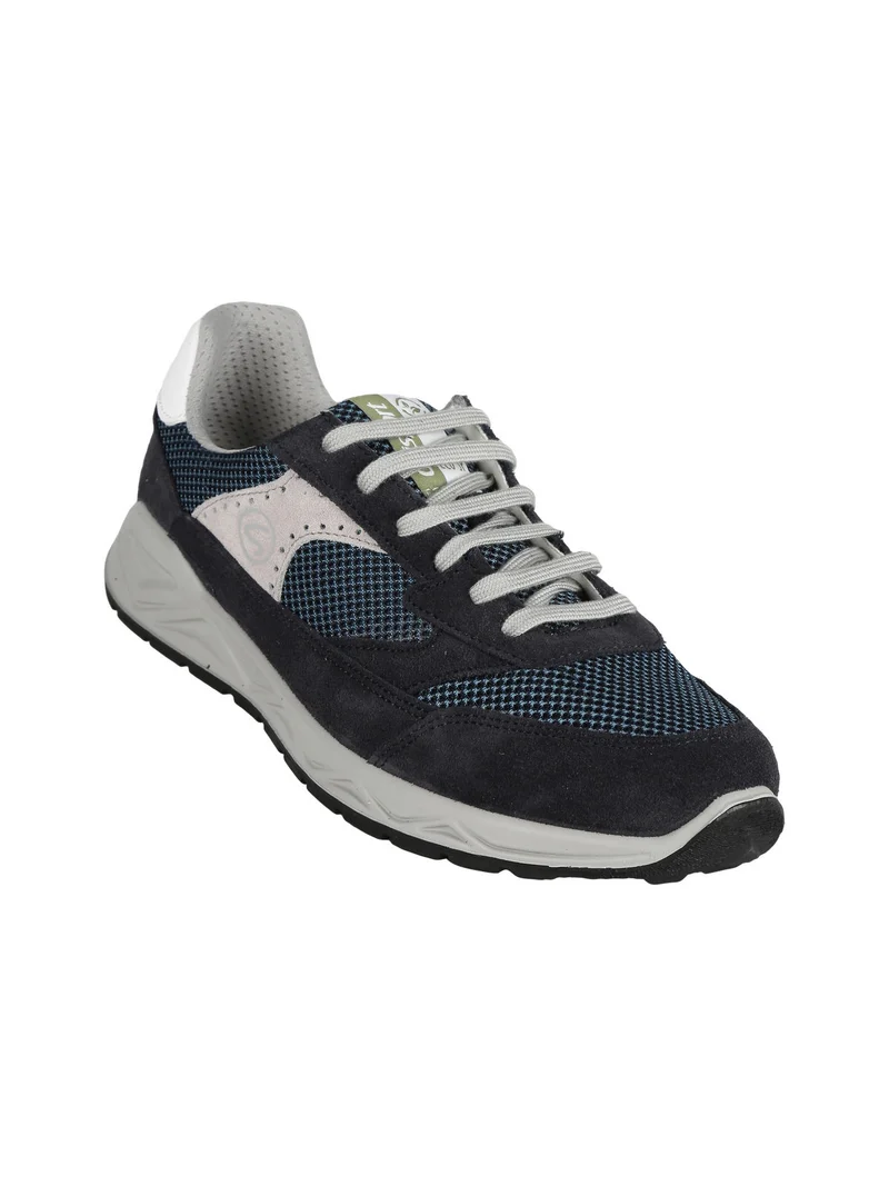 Sneakers in pelle stringate uomo - blu scuro