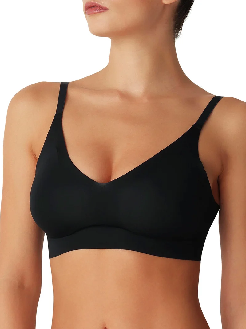 Reggiseno donna comfort in mircofibra a taglio vivo senza ferretto COPPA B - nero