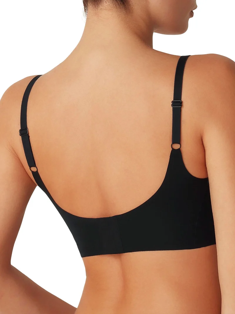 Reggiseno donna comfort in mircofibra a taglio vivo senza ferretto COPPA B - nero