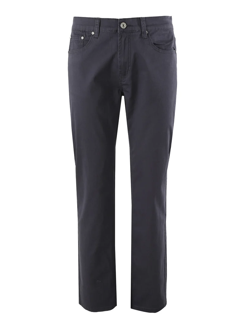 Pantaloni casual da uomo in cotone taglie grandi - blu scuro