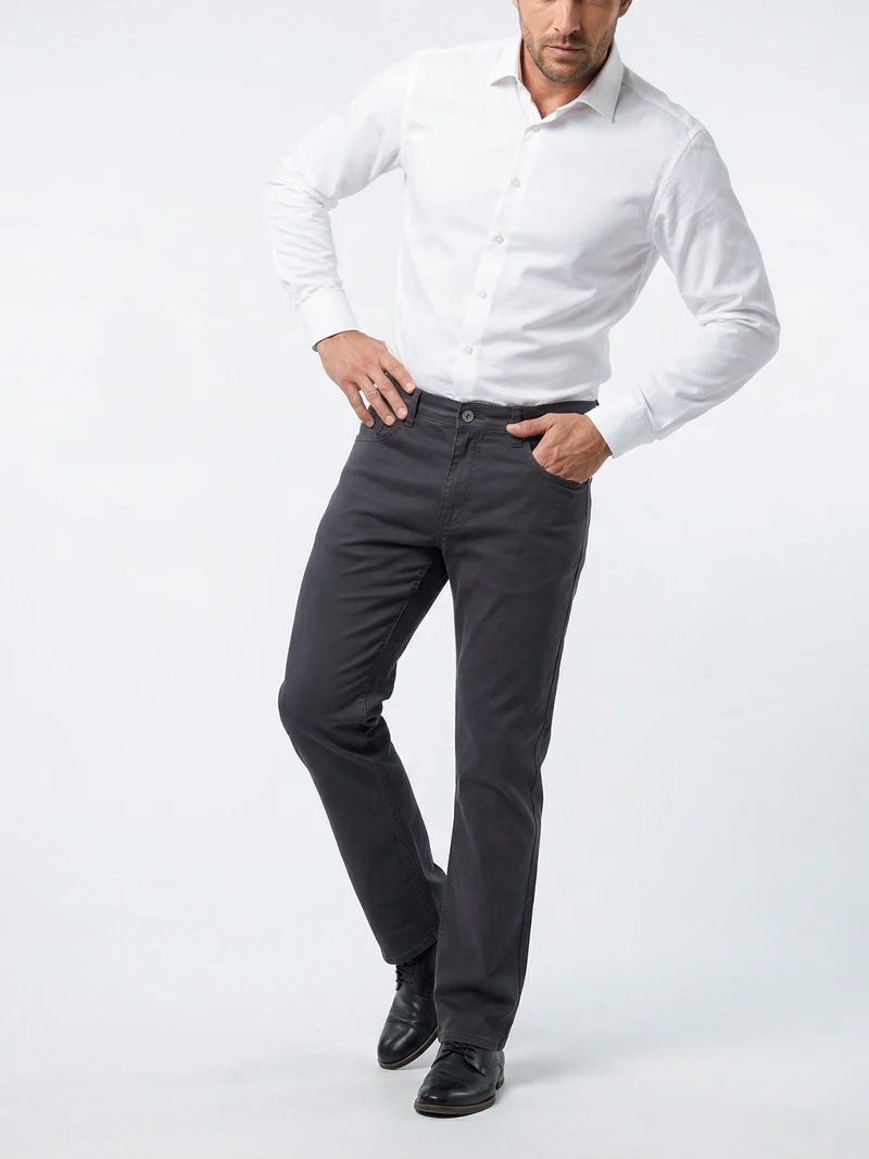 Pantaloni casual da uomo in cotone taglie grandi - blu scuro