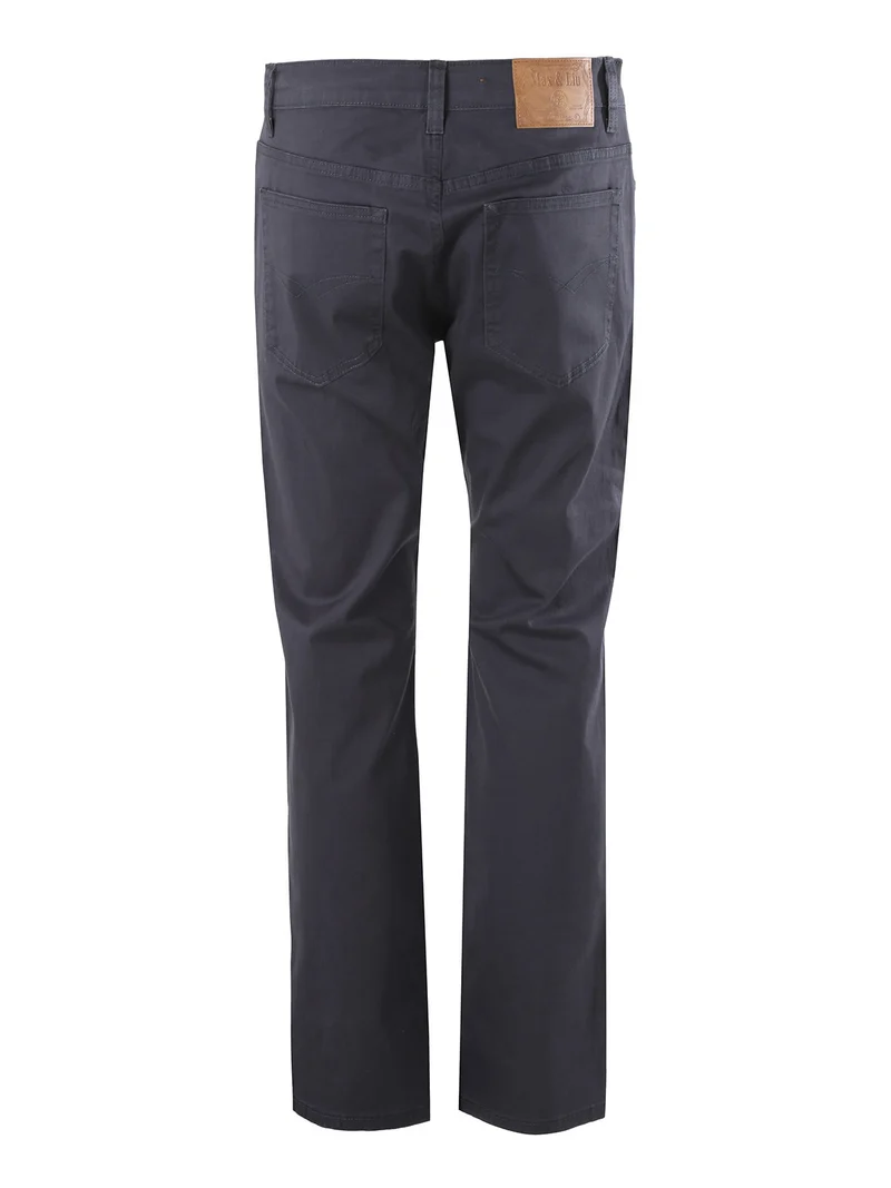 Pantaloni casual da uomo in cotone taglie grandi - blu scuro