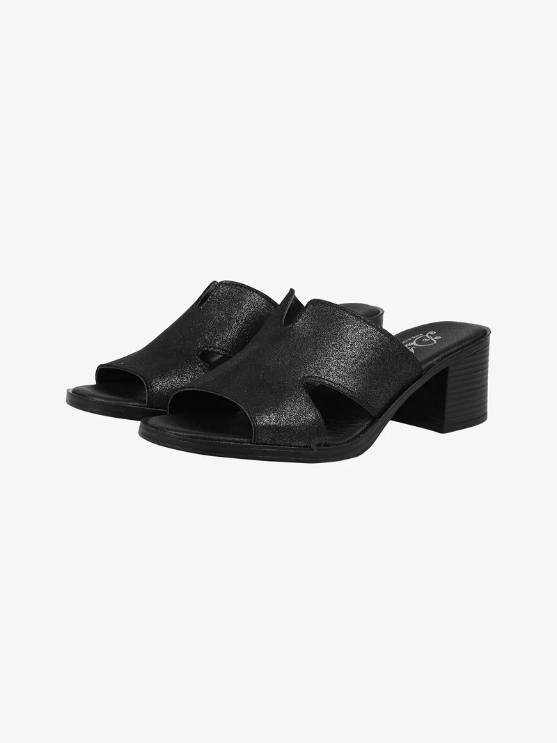 Ciabatte donna con tacco - nero