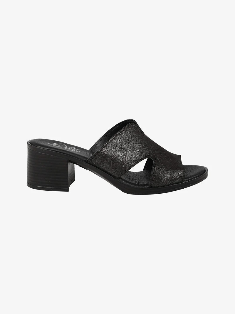 Ciabatte donna con tacco - nero