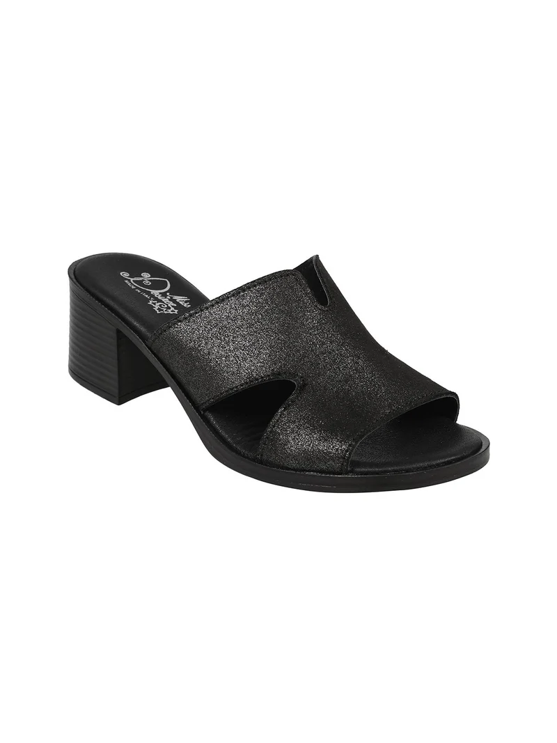 Ciabatte donna con tacco - nero
